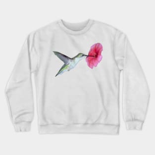 Hummingbird Pink Flower Crewneck Sweatshirt